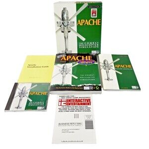 Apache: The Combat Helicopter Simulation 1995 Big Box with Strategy Guide